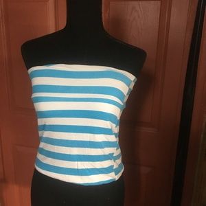 ❤Blue And White Striped Tube Top❤